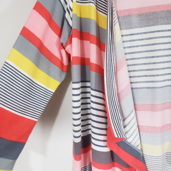 YOBE multi-stripe open front cardigan sweater - Picture 3 of 7